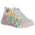 White Durabuck W Multi Color Heart Print