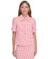 Фото #1 товара Women's Gingham Short-Sleeve Jacket