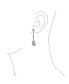 ფოტო #4 პროდუქტის Bridal Art Deco Style Filigree Teardrop Cubic Zirconia Chandelier Clip On Earrings For Women