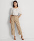 Фото #3 товара Double-Faced Stretch Cotton Ankle Pants