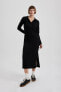Фото #3 товара Платье-миди с длинными рукавами Bodycon Polo Fitilli Kaşkorse от defacto