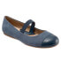 Softwalk Napa MJ S1760-421 Womens Blue Wide Leather Mary Jane Flats Shoes 6.5