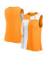 Women's Orange/White Tennessee Volunteers Colorblock High Neck Tank Top