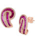 ფოტო #1 პროდუქტის EFFY® Ruby (3-5/8 ct. t.w.) & Diamond (1/2 ct. t.w.) Swirl Drop Earrings in 14k Rose Gold