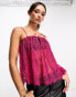 Фото #1 товара ASOS DESIGN trapeze lace cami in berry