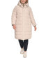 ფოტო #1 პროდუქტის Women's Plus Size Bibbed Hooded Puffer Coat