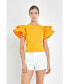 ფოტო #2 პროდუქტის Women's Mixed Media Ruffled Top