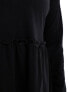 Фото #3 товара River Island plus long sleeved tiered smock mini dress in black