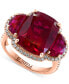 ფოტო #1 პროდუქტის EFFY® Lab Grown Sapphire (10-3/8 ct. t.w.) & Lab Grown Diamond (1/3 ct. t.w.) Halo Statement Ring in 14k Gold (Also in Lab Grown Ruby & Lab Grown Emerald)