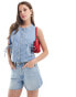 Фото #1 товара ASOS DESIGN denim bow waistcoat in bleach