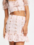 Collective the Label exclusive mini skirt co-ord in blush glitter heart