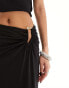 Фото #4 товара NA-KD buckle detail maxi skirt in black