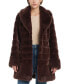 ფოტო #4 პროდუქტის Women's Faux-Fur Notched Collar Coat