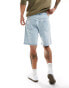 Фото #3 товара Weekday Space relaxed fit denim shorts in light blue wash