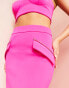Фото #6 товара ASOS LUXE co-ord maxi skirt with diamante pocket detail in hot pink