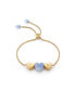 Фото #1 товара Luv Me Love Heart Blue Howlite Gemstone Yellow gold Plated Silver Adjustable Bracelet