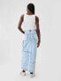 Denim Double Cargo Maxi Skirt