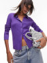 Фото #1 товара Topshop knitted fine gauge collar cardigan in purple