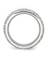 ფოტო #3 პროდუქტის Stainless Steel Polished with Crystal 9mm Band Ring