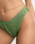 South Beach mix & match high leg bikini bottom in khaki crinkle grün, 42 - фото #1