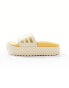 adidas Training Adilette platform sliders in sand and gold