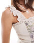 Фото #3 товара Miss Selfridge corset top with broderie trim in washed floral print