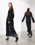 Фото #2 товара ASOS EDITION long sleeve open knit maxi dress with tassels in black