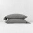 Standard Linen Blend Pillowcase Set Dark Gray - Casaluna