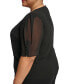 Фото #4 товара Plus Size Elbow-Sleeve Crewneck Top