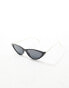 ASOS DESIGN small cat eye sunglasses with metal temple in black