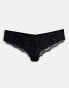 ASOS DESIGN Curve 3 pack thong in no VPL & lace in black