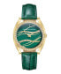 ფოტო #1 პროდუქტის Women's Dress Green Genuine Leather Strap Watch 33.8mm