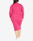 ფოტო #2 პროდუქტის Plus Size Scarlett Rib Midi Dress