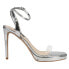 Фото #1 товара Nine West Zadie Ankle Strap Platform Womens Silver Dress Sandals ZADIE8-099