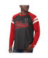 ფოტო #5 პროდუქტის Men's Black, Red Atlanta Falcons Throwback League Raglan Long Sleeve Tri-Blend T-shirt