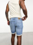 Only & Sons denim shorts in mid blue