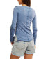 ფოტო #2 პროდუქტის Women's Our Song Cotton Henley Crochet-Cuff Top