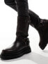 Фото #7 товара ASOS DESIGN chunky boot in brown with vintage effect silver buckles