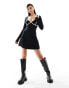 Фото #2 товара ASOS DESIGN tennis mini dress with contrast seams in black