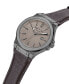 ფოტო #2 პროდუქტის Men's Modern Classic Brown Genuine Leather Watch 43mm