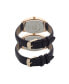Фото #3 товара Наручные часы Jones New York для мужчин и женщин черного цвета с кожаным ремешком из полиуретана 35мм, 27мм в подарочном наборе
