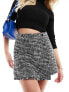 Фото #1 товара Pimkie tweed skort in charcoal grey