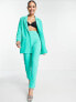 ASOS DESIGN jersey tapered suit trousers in green
