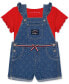 Костюм Tommy Hilfiger Girls Ribbed Logo T-Shirt & Printed Denim Shortall