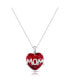 Фото #1 товара Macy's simulated Ruby Mom Pendant In Silver Plate
