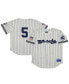 ფოტო #1 პროდუქტის Men's #5 Cream Kansas City Monarchs Mesh Button-Down Replica Jersey