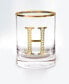 Фото #1 товара Monogram Rim and Letter H Double Old Fashioned Glasses, Set Of 4