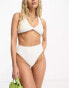 Фото #4 товара 4th & Reckless kori high waisted bikini bottom in buttercream crinkle