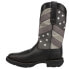 Фото #3 товара Durango Rebel Faded Flag Patriotic Square Toe Wellington Mens Black, Grey Casua