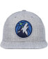 Фото #2 товара Men's Heather Gray Minnesota Timberwolves Hardwood Classics 2.0 Snapback Hat